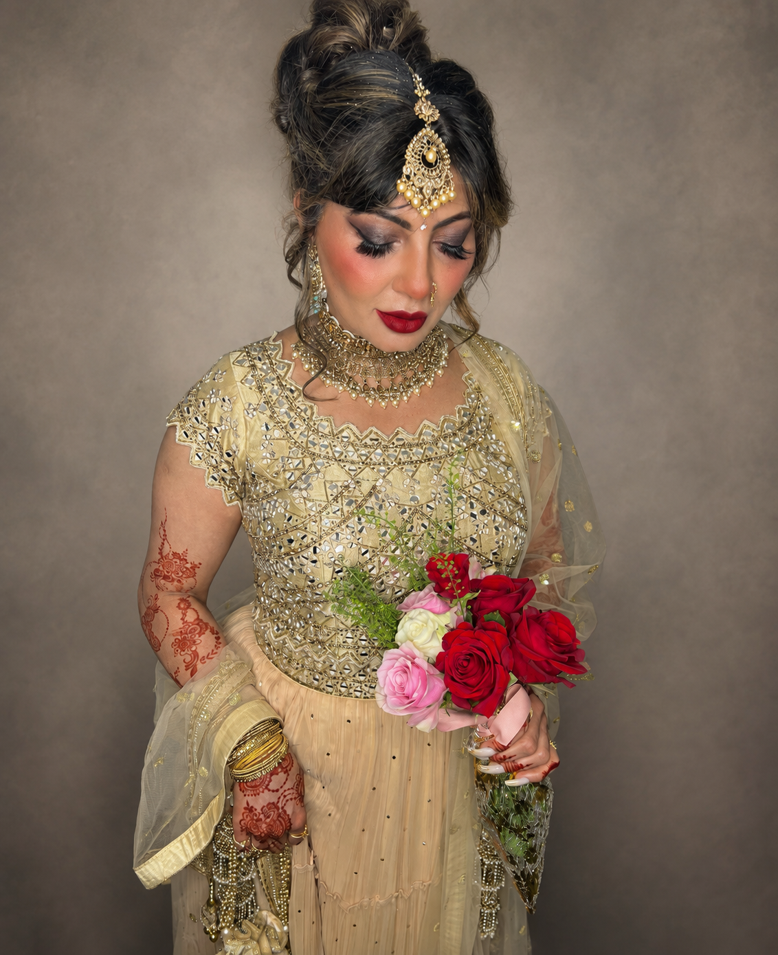 South Asian Bridal · Gold & Red